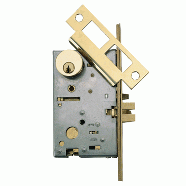 Mortise Lock Body Set with Cylinder (Polished Brass Finish) Copper Mountain Hardware