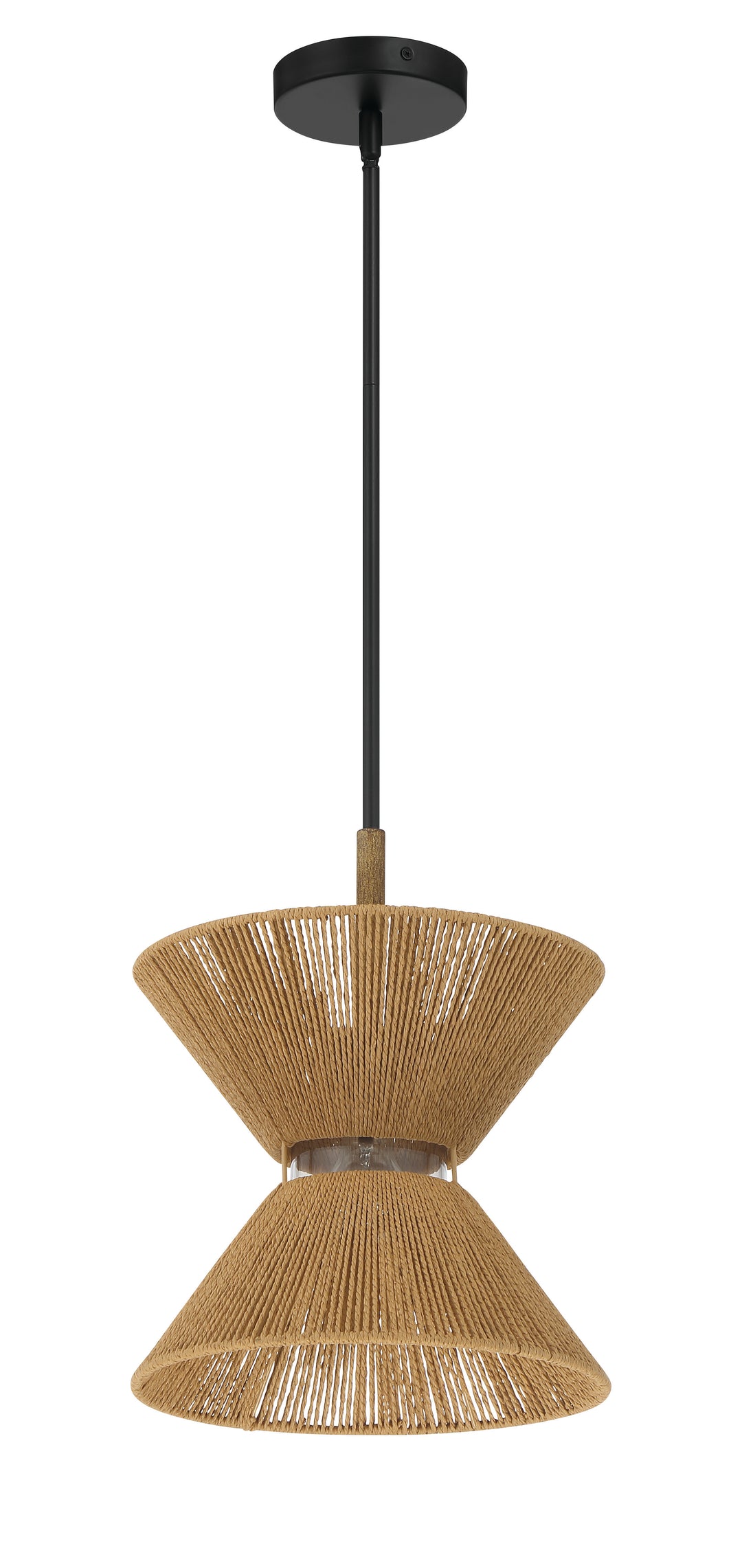 CRAFTMADE Serena 1 Light Pendant in Flat Black/Walnut