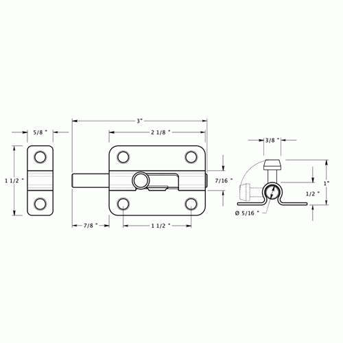 3 Inch Solid Brass Barrel Bolt (Oil Rubbed Bronze Finish) DELTANA