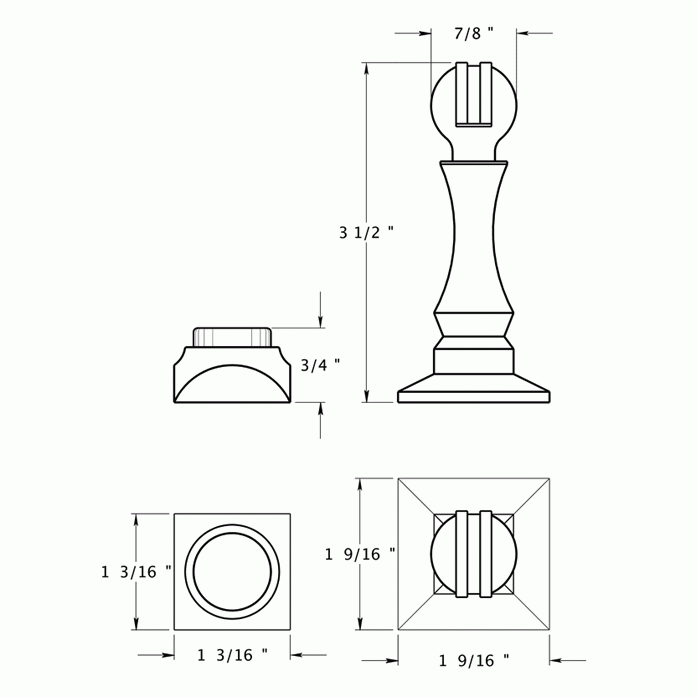 Baseboard/Floor Magnetic Door Hold / Door Stop (Antique Nickel Finish) DELTANA