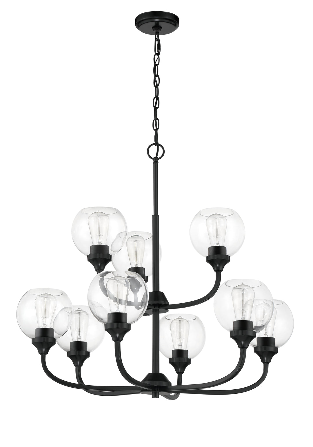 CRAFTMADE Glenda 9 Light Chandelier in Flat Black