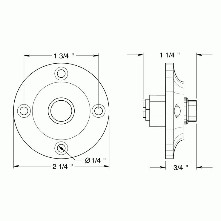 2 1/3 Inch Contemporary Push Button Door Bell (Antique Brass Finish) DELTANA