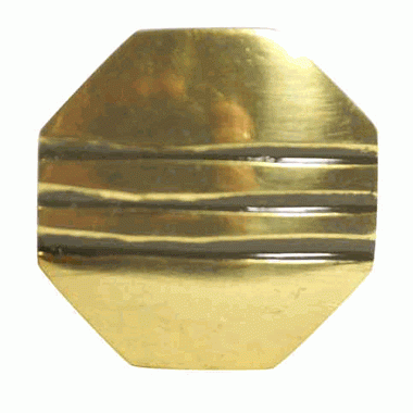 COPPER MOUNTAIN HARDWARE Black Striped Aged 1 Inch Pure Brass Art Deco Cabinet Knob (Polished Brass Finish)