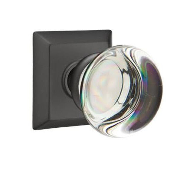 EMTEK Providence Crystal Emtek Doorknob Set with Quincy Rosette