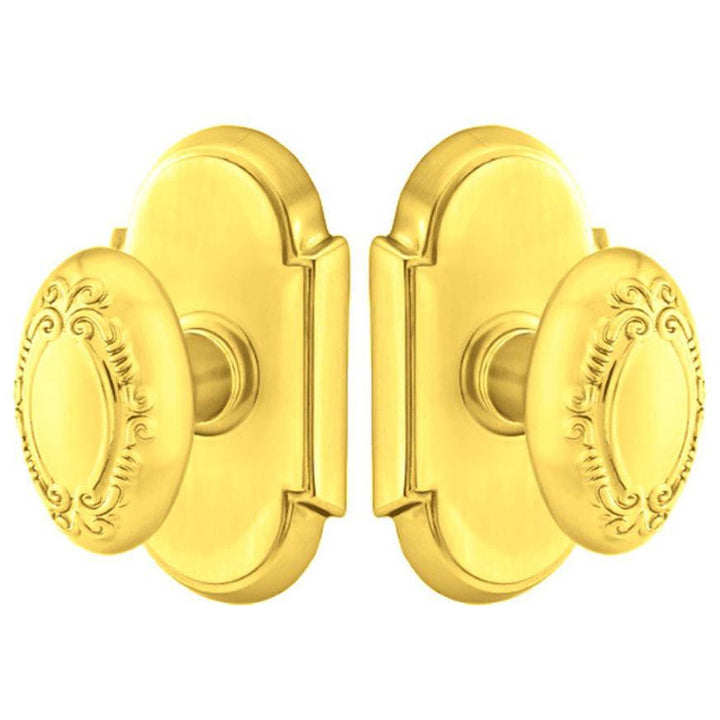 EMTEK Solid Brass Victoria Door Knob Set With # 8 Rosette