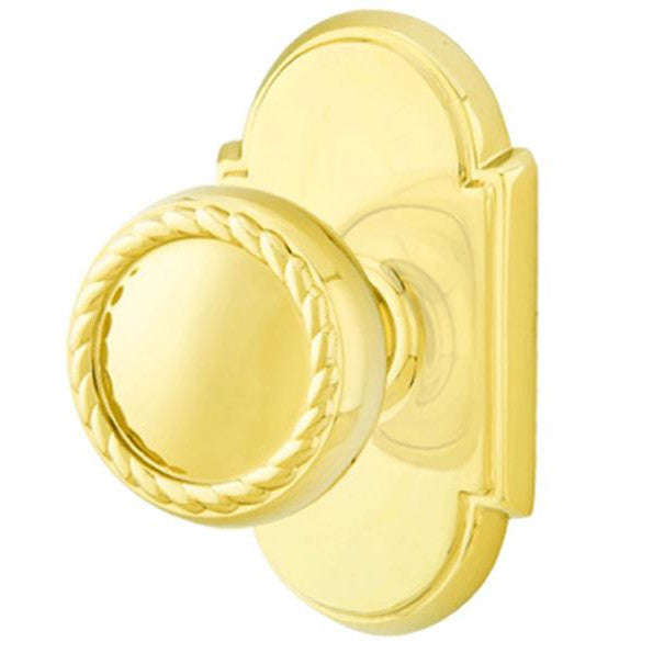 EMTEK Solid Brass Rope Door Knob Set With # 8 Rosette