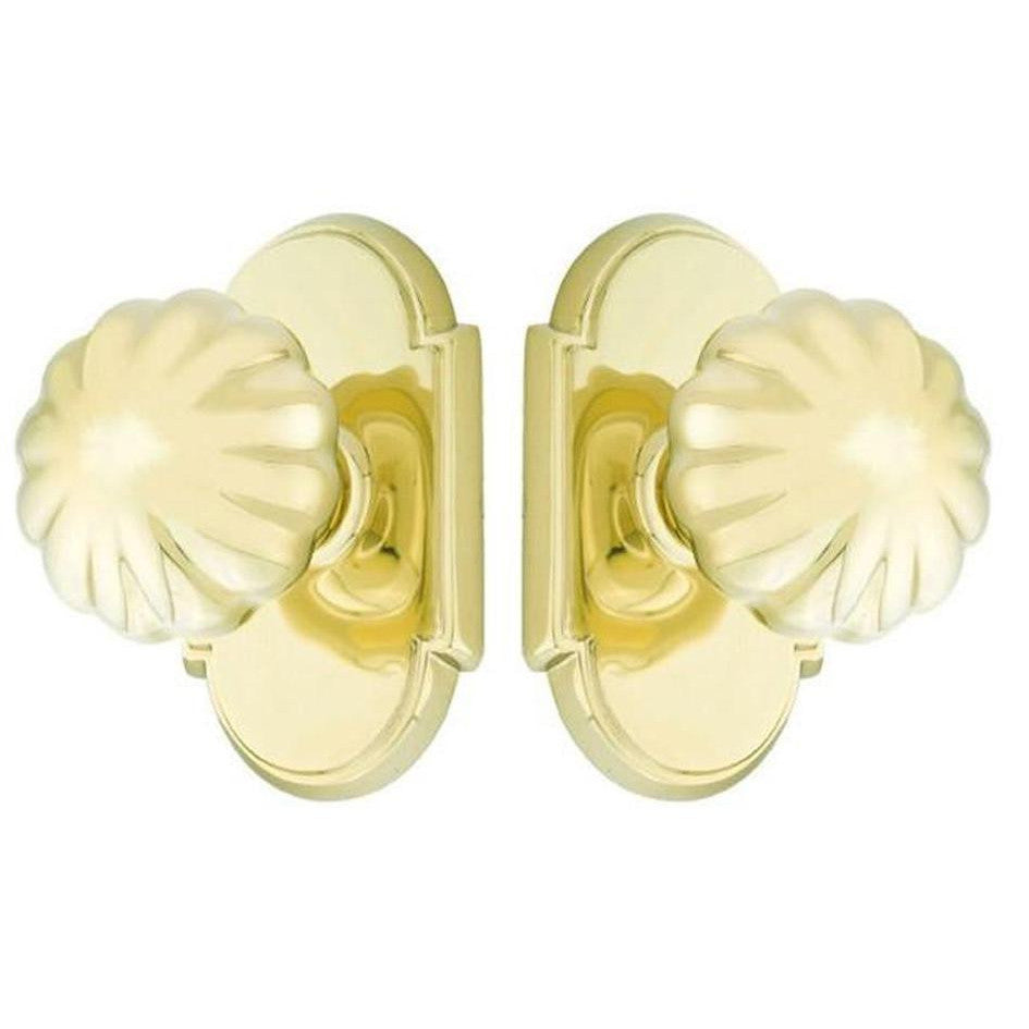 EMTEK Emtek Solid Brass Melon Door Knob Set With # 8 Rosette