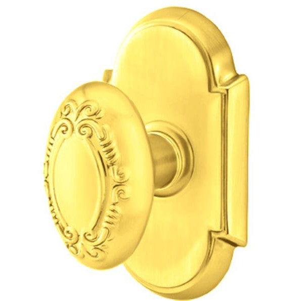 EMTEK Solid Brass Victoria Door Knob Set With # 8 Rosette