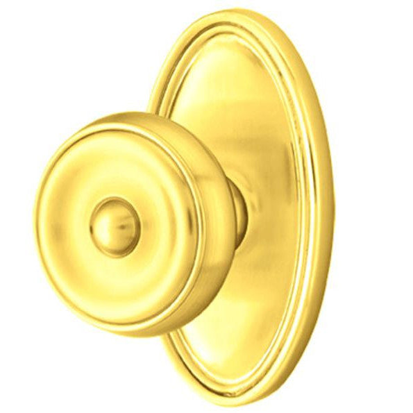 Solid Brass Waverly Door Knob Set With Oval Rosette (Several Finish Options) EMTEK