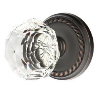 EMTEK Emtek Diamond Crystal Door Knob Set With Rope Rosette