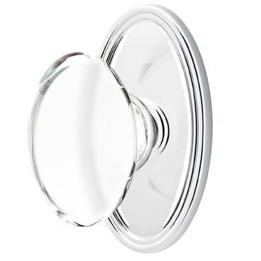 EMTEK Crystal Hampton Door Knob Set With Oval Rosette