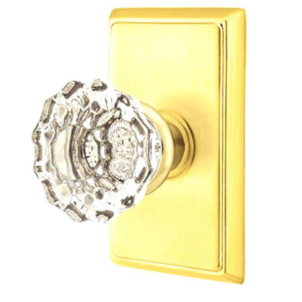 EMTEK Emtek Crystal Astoria Door Knob Set With Rectangular Rosette