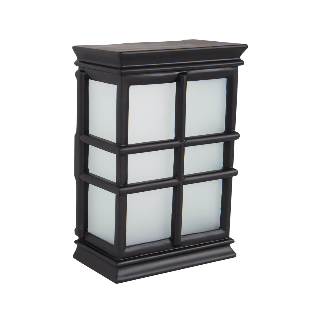 CRAFTMADE Hand-Carved Window Pane Chime in Flat Black w/ White Glass