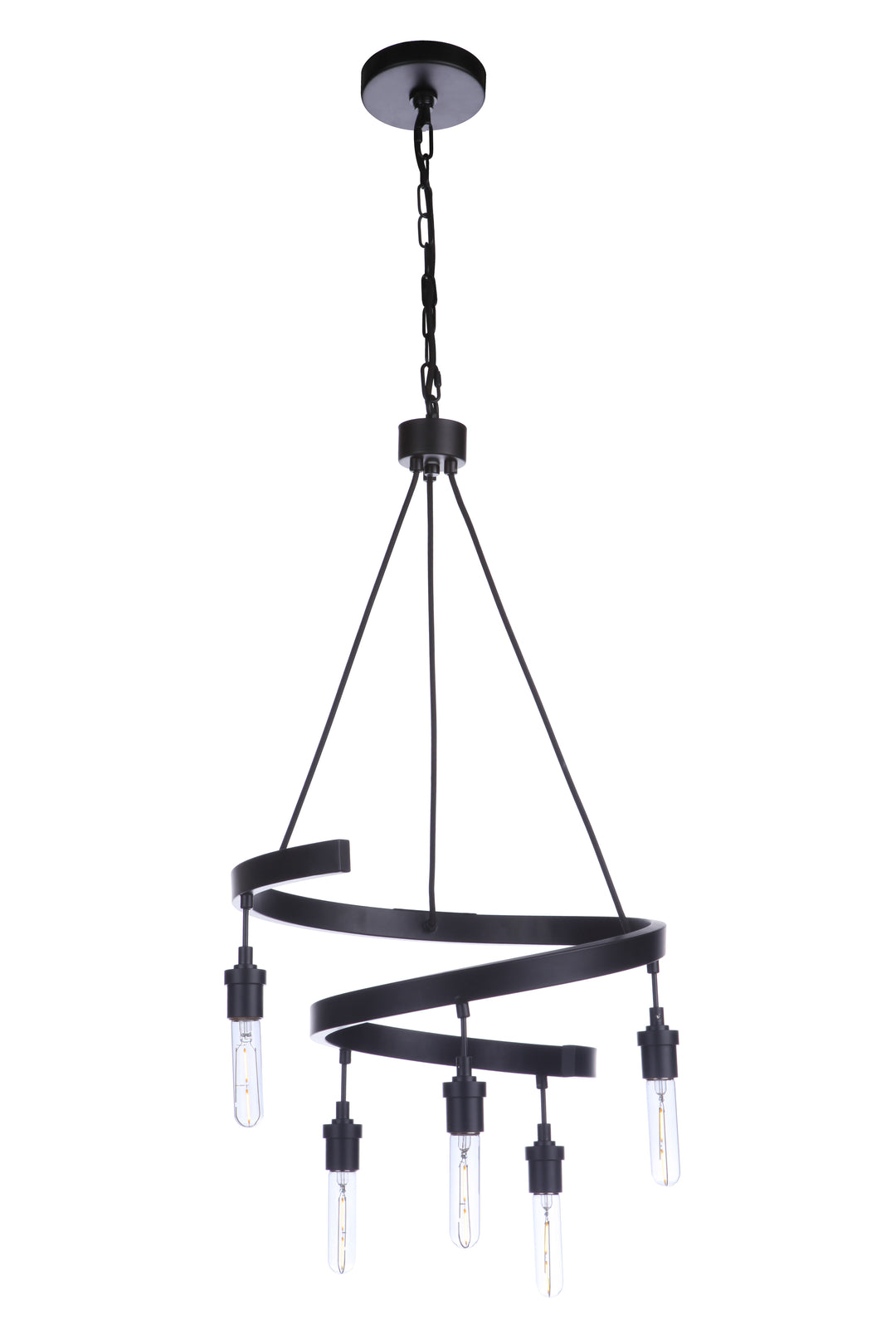 CRAFTMADE Tranquil 5 Light Chandelier in Flat Black