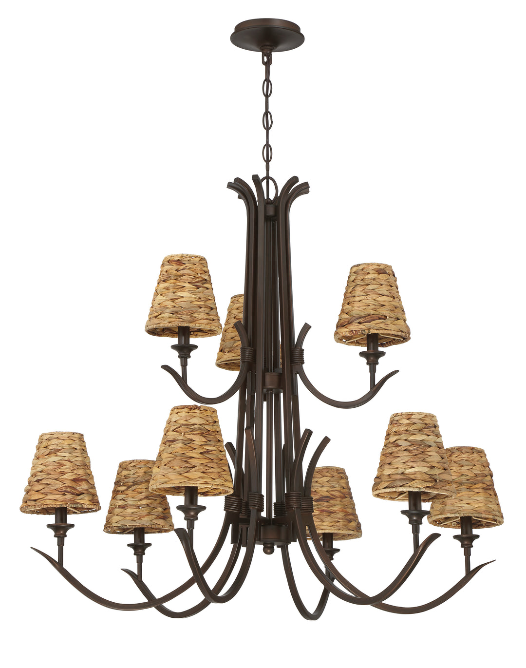 CRAFTMADE Kokomo 9 Light Chandelier in Aged Bronze Brushed