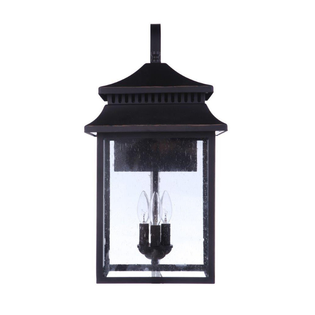 Crossbend 3 Light Extra Large Outdoor Wall Lantern in Textured Black CRAFTMADE