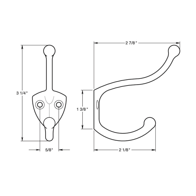 Single Coat & Hat Hook (Several Finishes Available) DELTANA