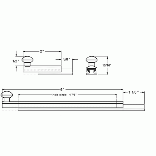 6 Inch Solid Brass Surface Bolt (Polished Brass Finish) DELTANA