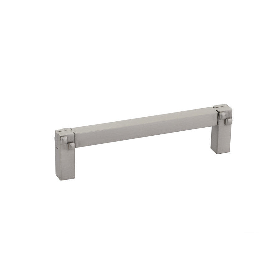 EMTEK 4 3/8 Inch (4 Inch c-c) Solid Brass Mortise & Tenon Pull (Satin Nickel Finish)