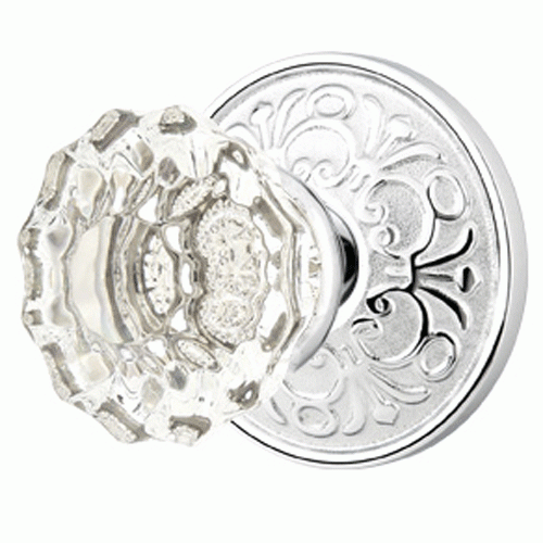 EMTEK Emtek Crystal Astoria Door Knob Set With Lancaster Rosette