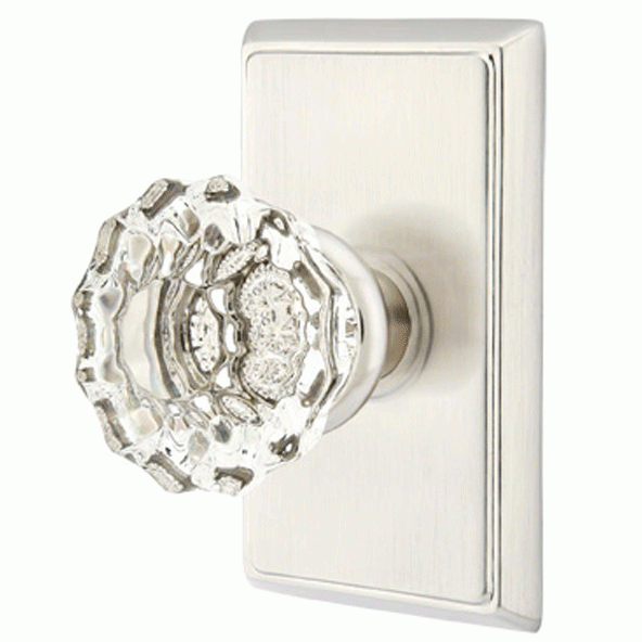 EMTEK Emtek Crystal Astoria Door Knob Set With Rectangular Rosette