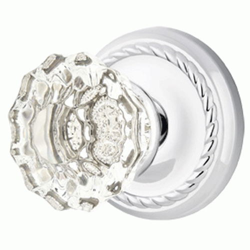 EMTEK Emtek Crystal Astoria Door Knob Set With Rope Rosette