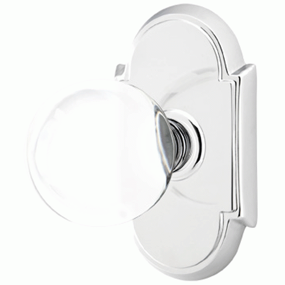 EMTEK Crystal Bristol Door Knob Set With # 8 Rosette