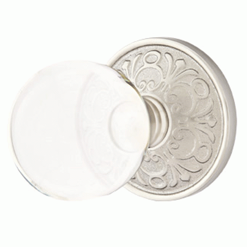 EMTEK Crystal Bristol Door Knob Set With Lancaster Rosette