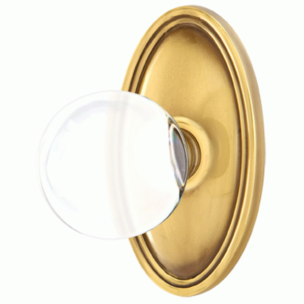 EMTEK Crystal Bristol Door Knob Set With Oval Rosette