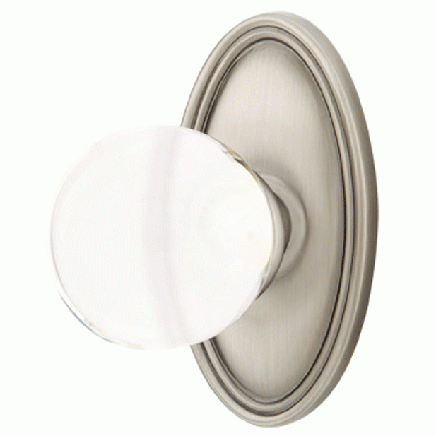 EMTEK Crystal Bristol Door Knob Set With Oval Rosette