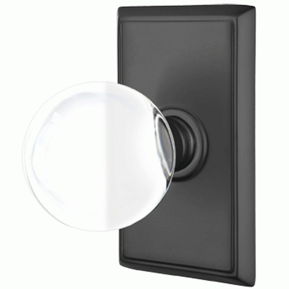 EMTEK Crystal Bristol Door Knob Set With Rectangular Rosette