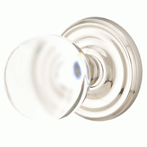 EMTEK Crystal Bristol Door Knob Set With Regular Rosette