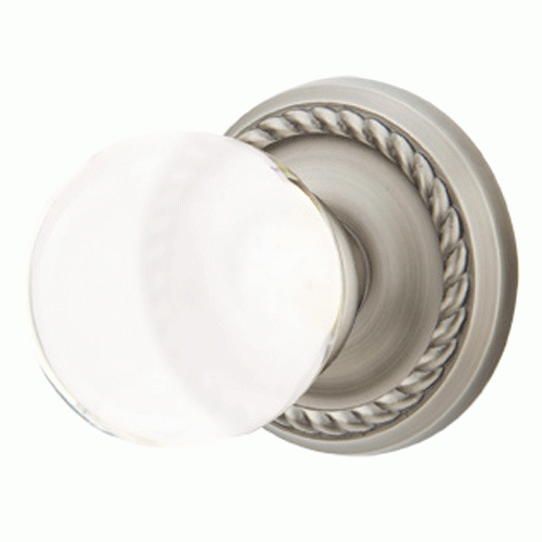 EMTEK Crystal Bristol Door Knob Set With Rope Rosette