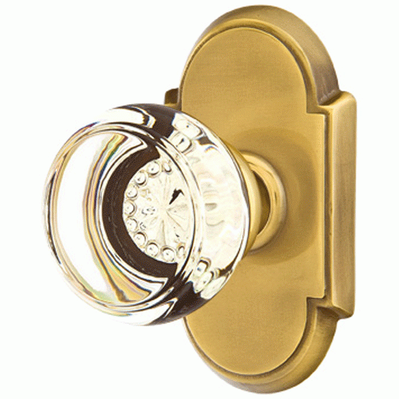 EMTEK Crystal Georgetown Door Knob Set With # 8 Rosette