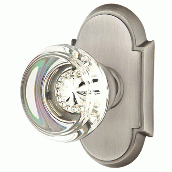 EMTEK Crystal Georgetown Door Knob Set With # 8 Rosette