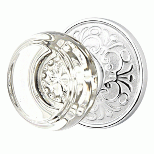 EMTEK Emtek Crystal Georgetown Door Knob Set With Lancaster Rosette