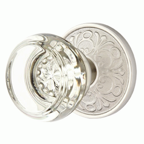 EMTEK Emtek Crystal Georgetown Door Knob Set With Lancaster Rosette