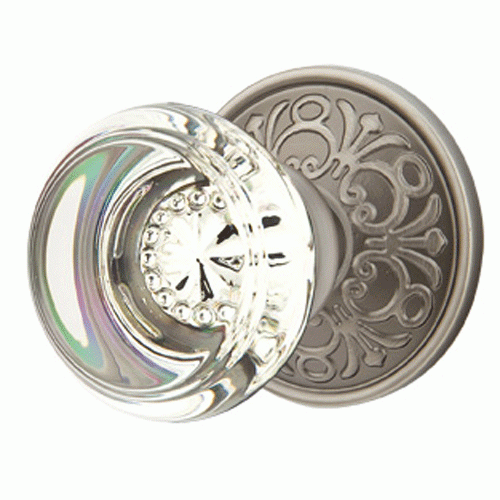 EMTEK Emtek Crystal Georgetown Door Knob Set With Lancaster Rosette