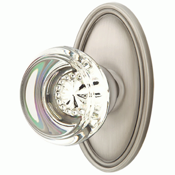 EMTEK Emtek Crystal Georgetown Door Knob Set With Oval Rosette (Several Finishes Available)