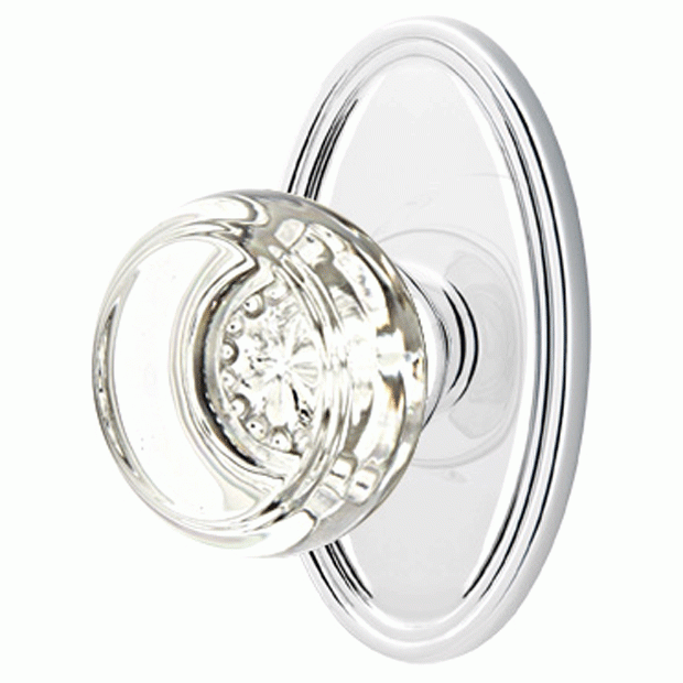 EMTEK Emtek Crystal Georgetown Door Knob Set With Oval Rosette (Several Finishes Available)