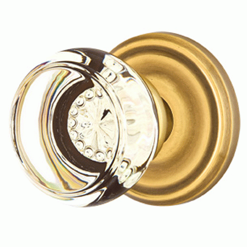 EMTEK Crystal Georgetown Door Knob Set With Regular Rosette (Several Finish Options)