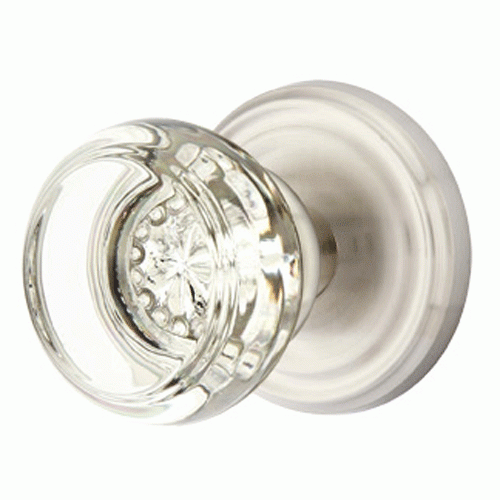 EMTEK Crystal Georgetown Door Knob Set With Regular Rosette (Several Finish Options)