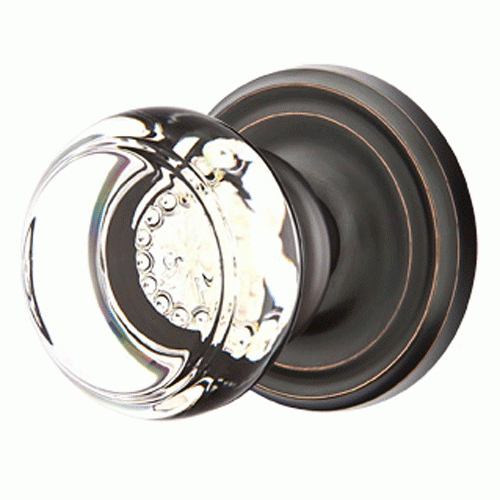 EMTEK Crystal Georgetown Door Knob Set With Regular Rosette (Several Finish Options)