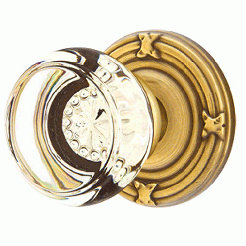 EMTEK Emtek Crystal Georgetown Door Knob Set With Ribbon & Reed Rosette