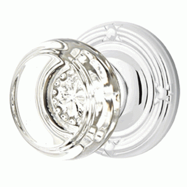 EMTEK Emtek Crystal Georgetown Door Knob Set With Ribbon & Reed Rosette