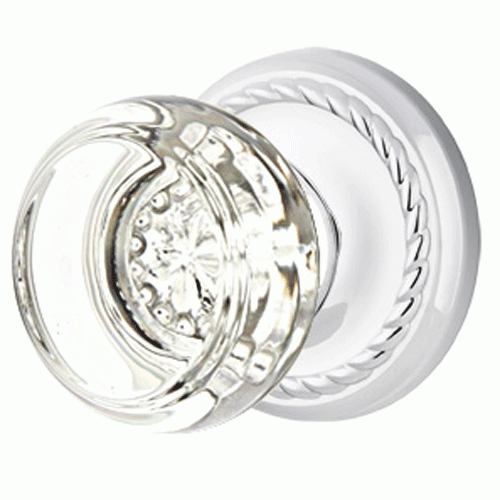 EMTEK Crystal Georgetown Door Knob Set With Rope Rosette