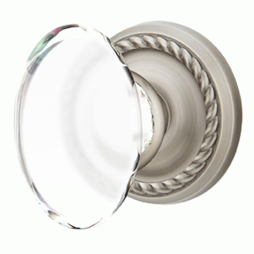 EMTEK Emtek Crystal Hampton Door Knob Set With Rope Rosette