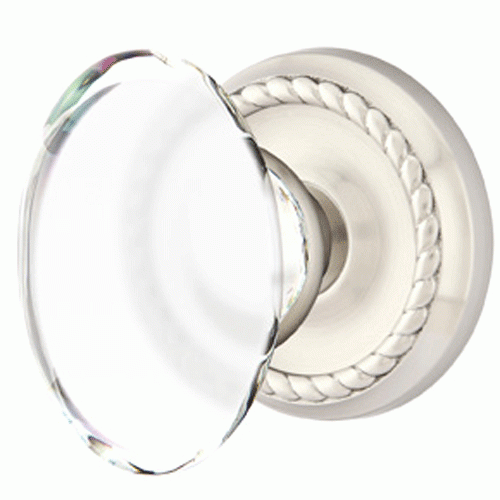 EMTEK Emtek Crystal Hampton Door Knob Set With Rope Rosette