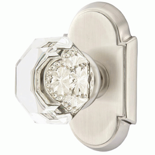 EMTEK Emtek Crystal Old Town Clear Door Knob Set With # 8 Rosette