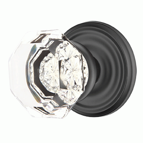 EMTEK Emtek Crystal Old Town Clear Door Knob Set With Regular Rosette